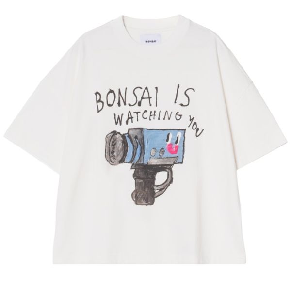 Bonsai Oversized Printed Graphic T-shirt Wit