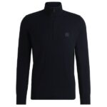 Boss Kanobix Zip Mock Sweater Navy