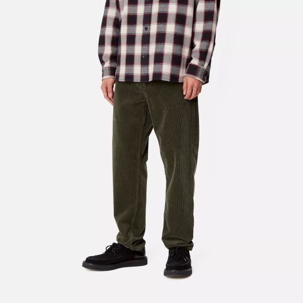 Carhartt WIP Newel Corduroy Broek Donker Groen