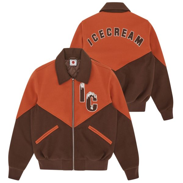 Icecream Panelled Varsity Jack Bruin/Oranje | Mezaldy.com