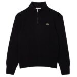 Lacoste Knitted Half Zip Sweater Zwart