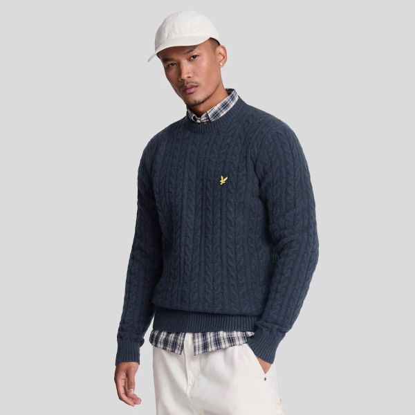 Lyle & Scott Cable Sweater Navy