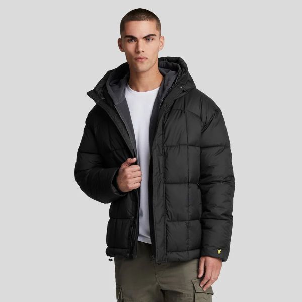 Lyle & Scott Quilted Panelled Jas Zwart