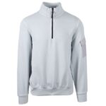 Ma.strum Quarter Zip Logo Sweater Licht Grijs