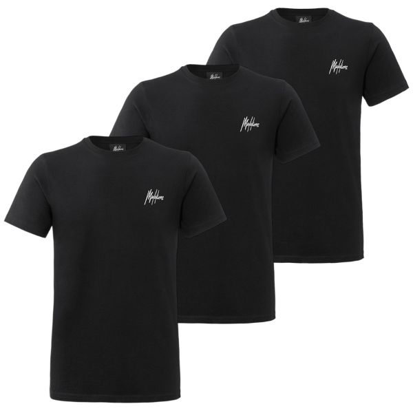 Malelions Signature T-shirt 3-Pack Zwart