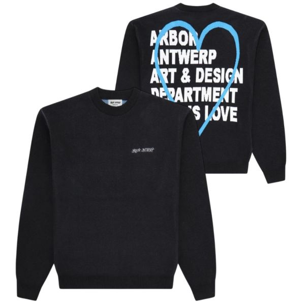 Arbor Antwerp Blue Love Knit Sweater Zwart