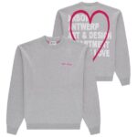 Arbor Antwerp Pink Love Knit Sweater Grijs