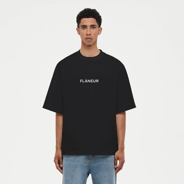 Flâneur Box Logo T-shirt Zwart