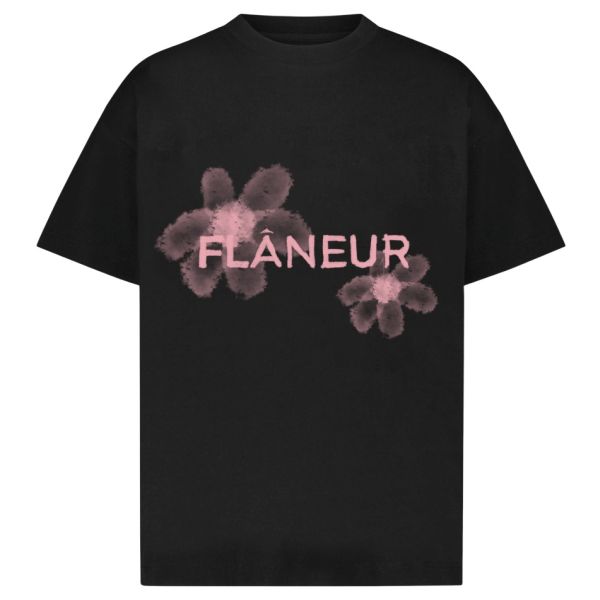 Flâneur Floral Watercolor T-shirt Zwart