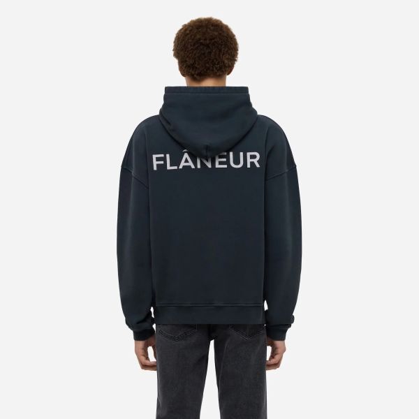 Flâneur Washed Flâneur Hoodie Zwart