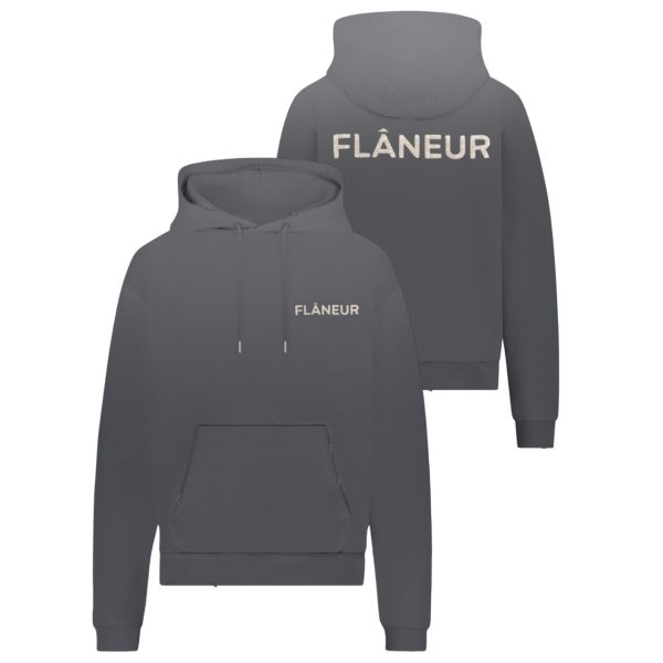 Flâneur Washed Flâneur Hoodie Zwart