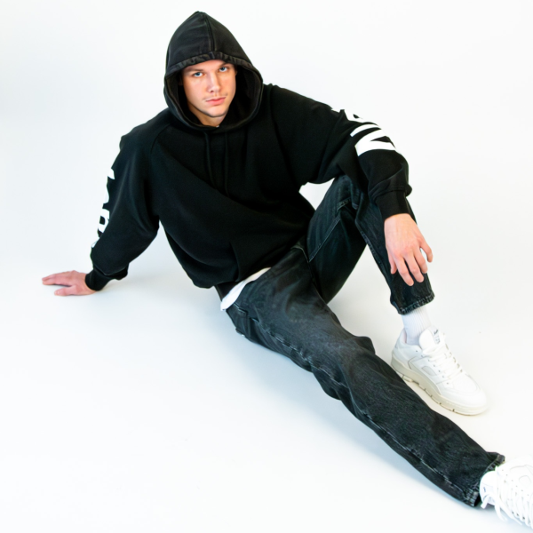 new amsterdam surf association Logo Line Hoodie Zwart