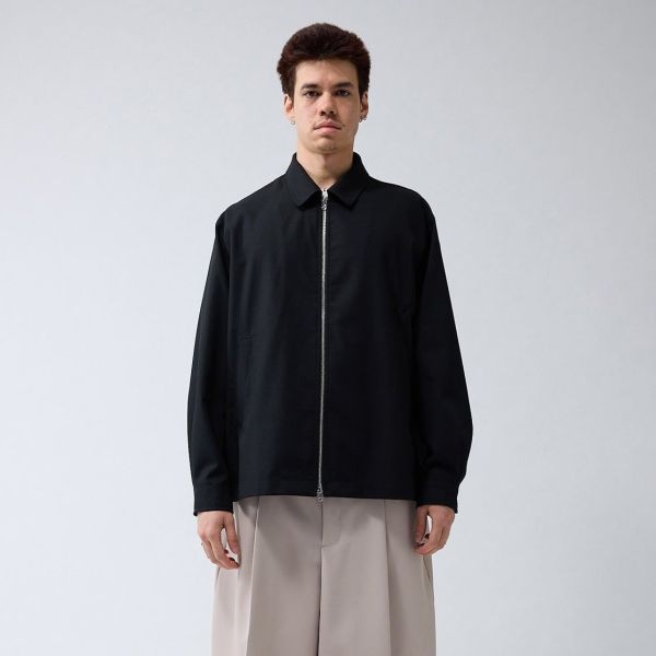 New Amsterdam Surf Association Lined Wool Overshirt Zwart