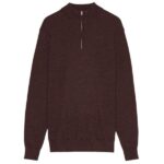 NN.07 Sergio Zip Mock Sweater Bruin