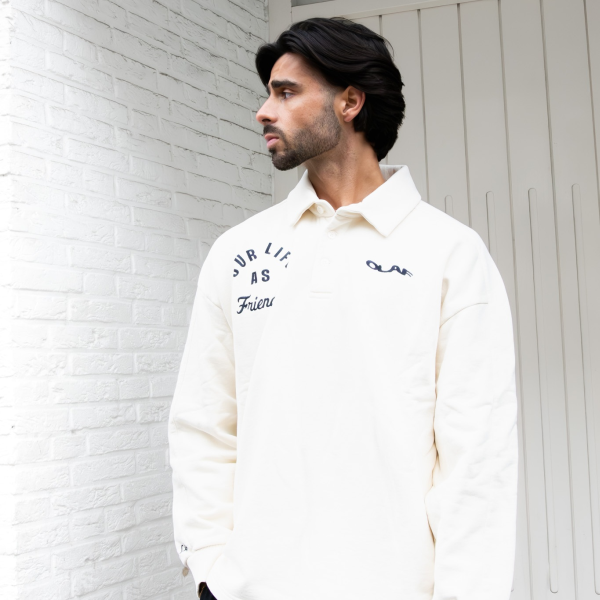 Olaf Varsity Polo Sweater Off White