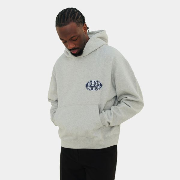 Arbor Antwerp Blue Oval Logo Hoodie Grijs