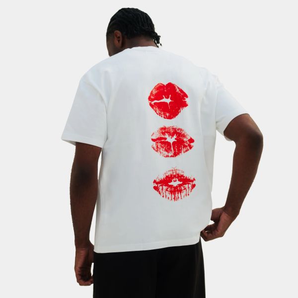Arbor Antwerp Red Lips T-shirt Wit