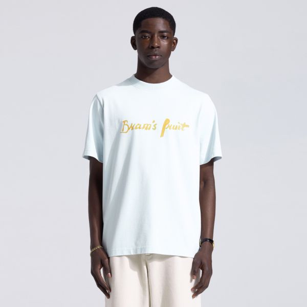 Bram’s Fruit Mum's Script Logo T-shirt Licht Blauw