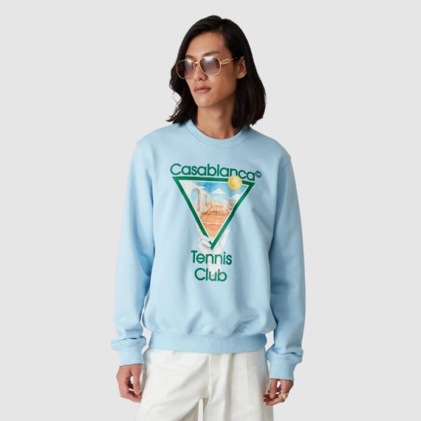 Casablanca Metaphysical Tennis Icon Sweater Licht Blauw