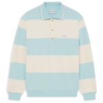 Drôle De Monsieur Drôle Rayé Longsleeve Polo Blauw/Wit