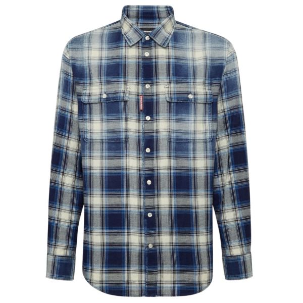 Dsquared2 D2 Washed Overshirt Blauw