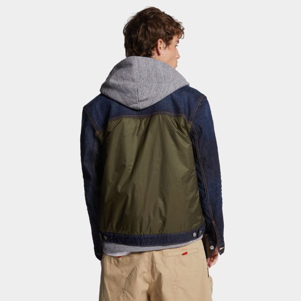 Dsquared2 Puffer Spijkerjas Donker Blauw/Groen