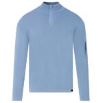Genti Turtle Zip Sweater Blauw
