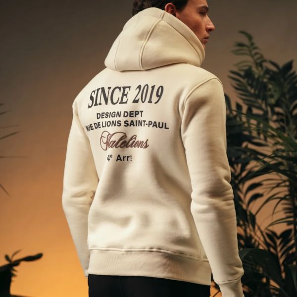 Malelions Design Hoodie Beige