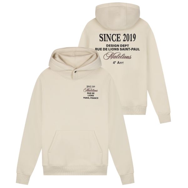 Malelions Design Hoodie Beige