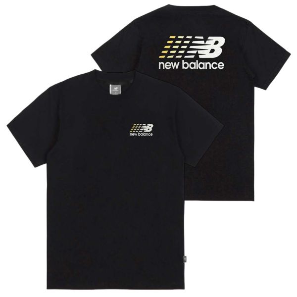 New Balance Athletics Multi Color Logo T-shirt Zwart