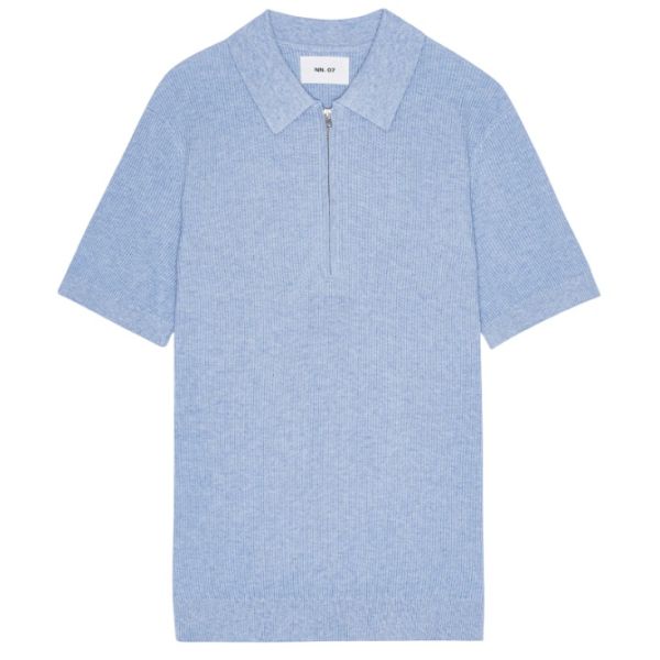 NN.07 Hansie Zip Polo Blauw