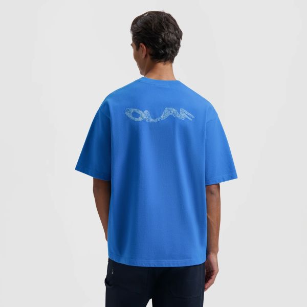 Olaf Wavy Drift Embro T-shirt Blauw
