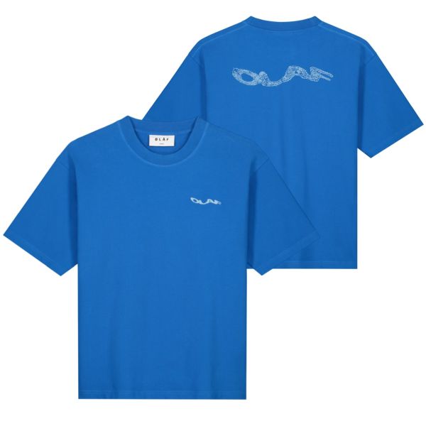 Olaf Wavy Drift Embro T-shirt Blauw