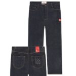 The New Originals 9-Dots Relaxed Raw Jeans Navy