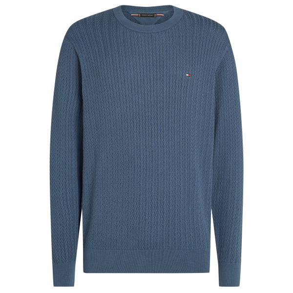 Tommy Hilfiger Herringbone Structure Sweater Blauw