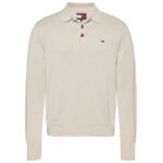 Tommy Jeans Slim Essential Polo Sweater Off White