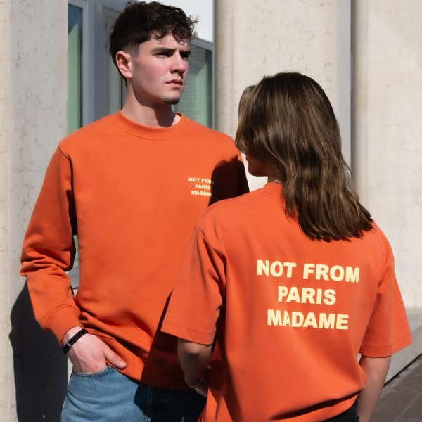 Drôle De Monsieur Slogan T-shirt Oranje2