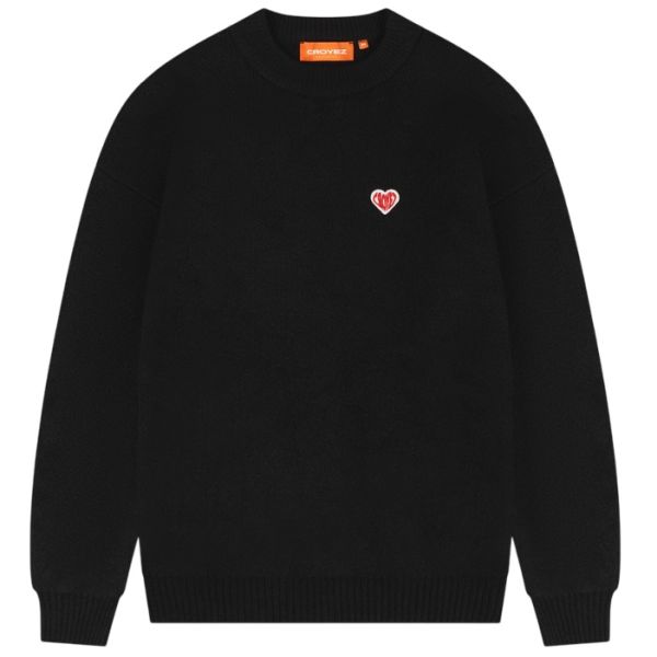 Croyez Heart Knit Sweater Zwart