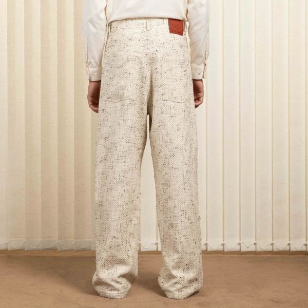 Drôle De Monsieur Golfeur Tweed Pantalon Off White
