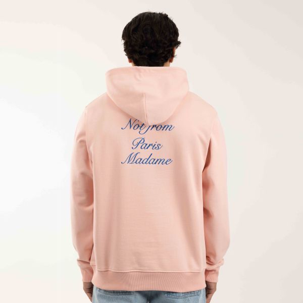 Drôle De Monsieur Slogan Cursive Hoodie Roze