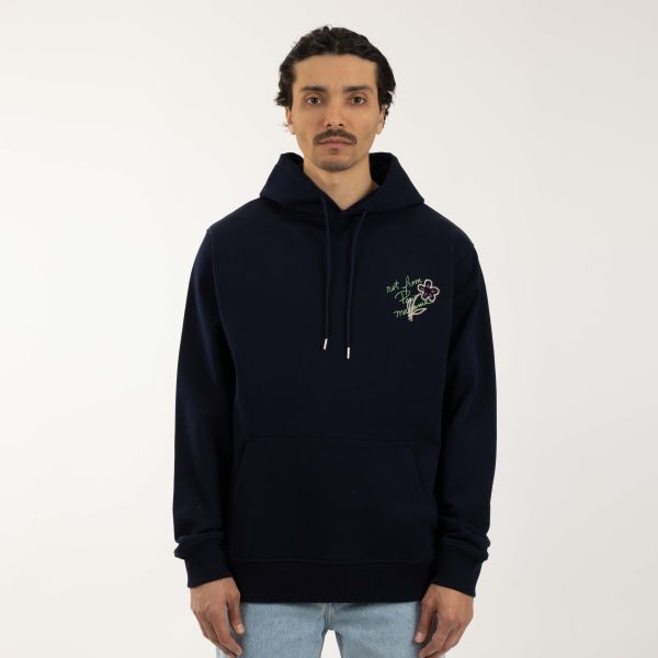 Drôle De Monsieur Slogan Esquisse Hoodie Navy