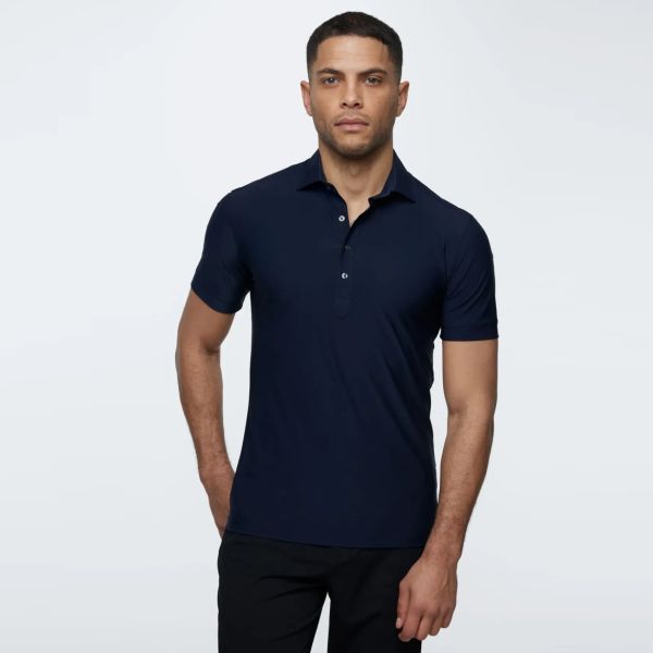Genti Smoky Skin Fit Polo Navy