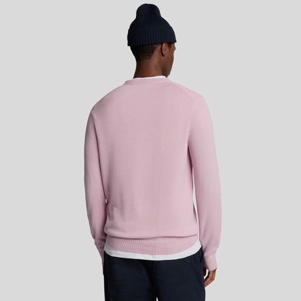 Lyle & Scott Cotton Crewneck Sweater Roze