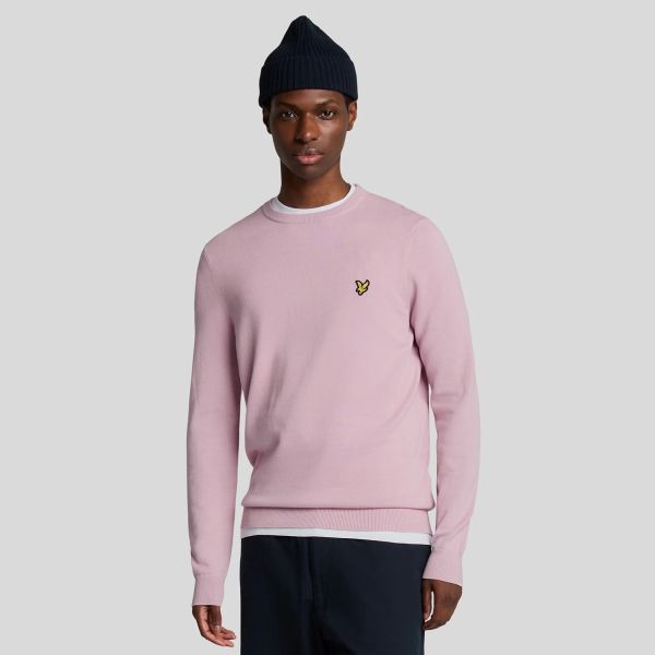 Lyle & Scott Cotton Crewneck Sweater Roze