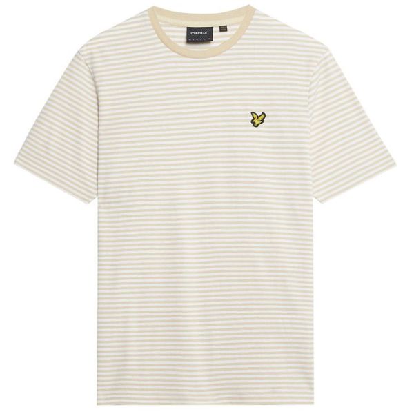 Lyle & Scott Linen Blend Breton T-shirt Beige/Wit