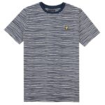 Lyle & Scott Linen Blend Breton T-shirt Navy/Wit