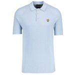 Lyle & Scott Linen Blend Knitted Polo Licht Blauw