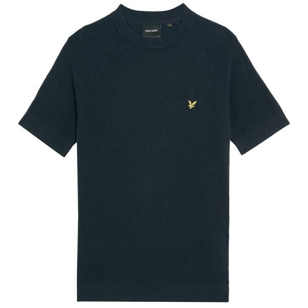 Lyle & Scott Linen Blend Knitted T-shirt Navy