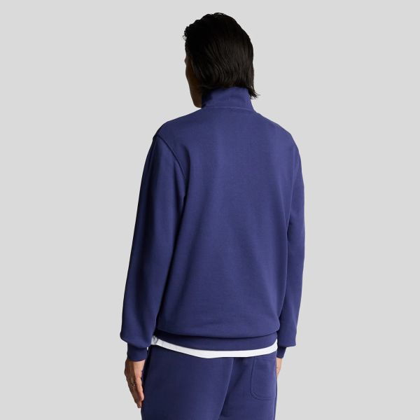 Lyle & Scott Loopback Quarter Zip Sweater Donker Blauw
