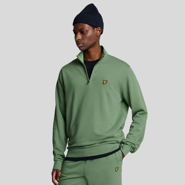 Lyle & Scott Loopback Quarter Zip Sweater Groen